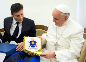Capitan Zanetti da Papa Francesco