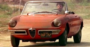 Dustin Hoffman sul Duetto Alfa Romeo nel film 'Il laureato'