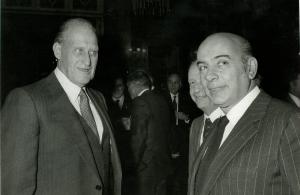l Presidente della FIFA , il brasiliano Joao Havelange , con i Consiglieri federali , avv. Antonio Grifi e Carlo De Gaudio